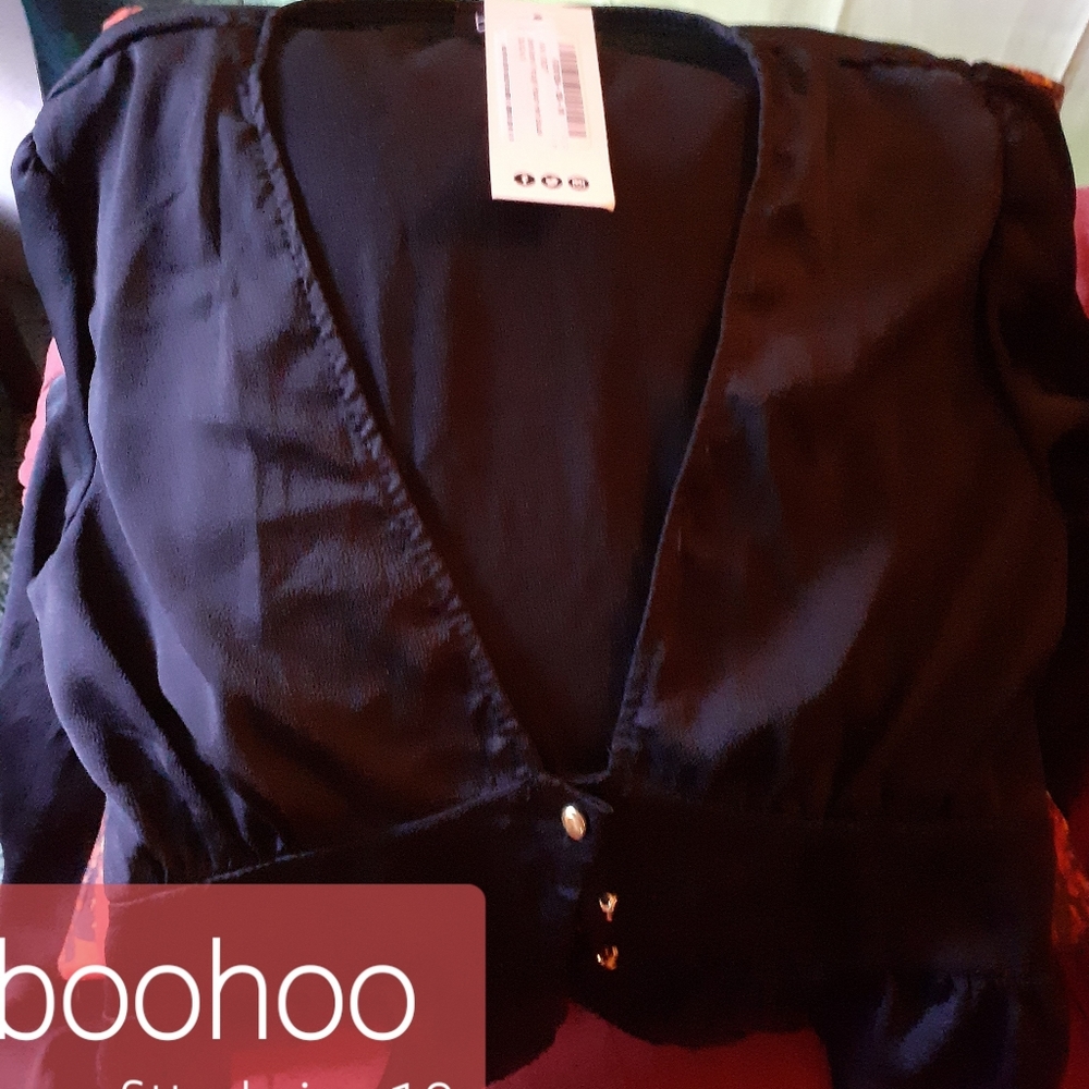 Black peplum top